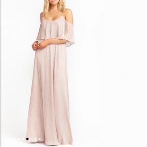 Show Me Your Mumu | Caitlin Metallic Ruffle Chiffon Maxi Dress